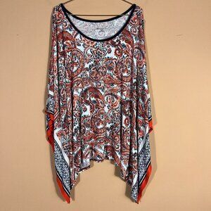 Lane Bryant Plus Colorful Open Sleeve Knit Poncho Top